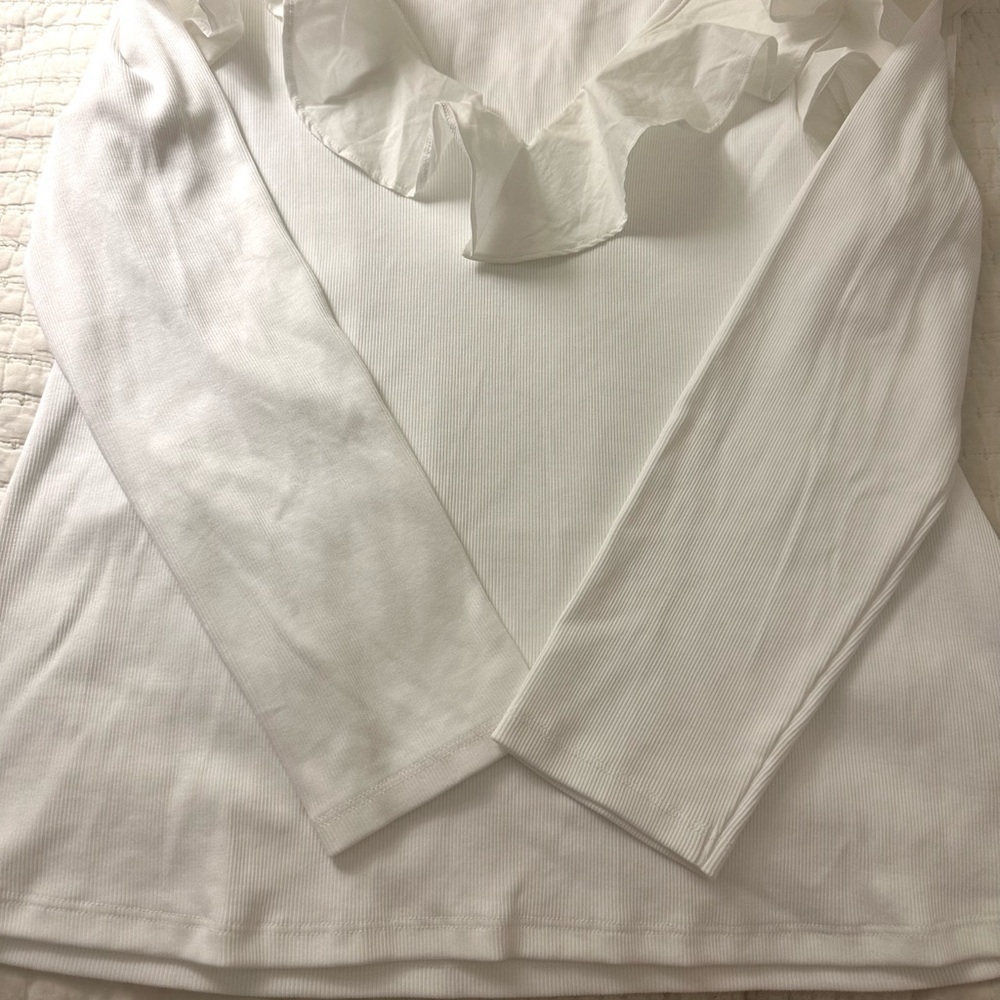 Veronica Beard Strata Ruffled Top XL - Picture 4 of 5